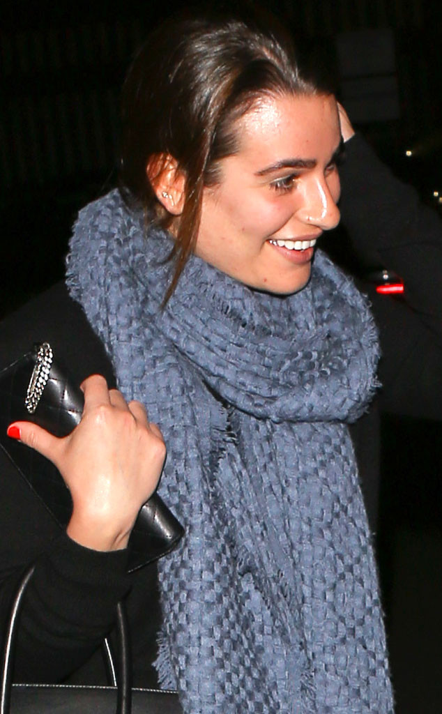 Look! Lea Michele Steps Out For Dinner Without Makeup - E! Online - CA